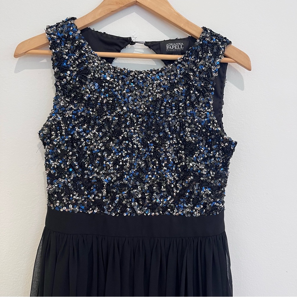 Adrianna Papell Navy Sequin Gown